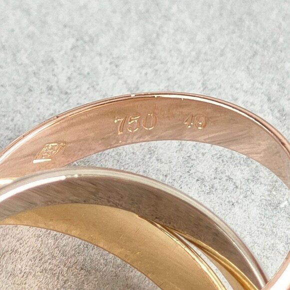 CARTIER Trinity Ring 49 K18YG 18K Yellow Gold White Gold Rose Gold Women's - Picture 7 of 10